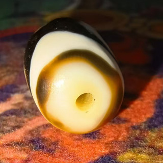 【木寶藏傳】兩眼老藏珠   珠體有明顯馬蹄紋   取藥坑    尺寸：17*12mm