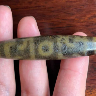 【木寶藏傳】三眼天珠  百年老藏珠 蓮師法器三眼天珠  牧區迴流  尺寸：57.8*13.8mm